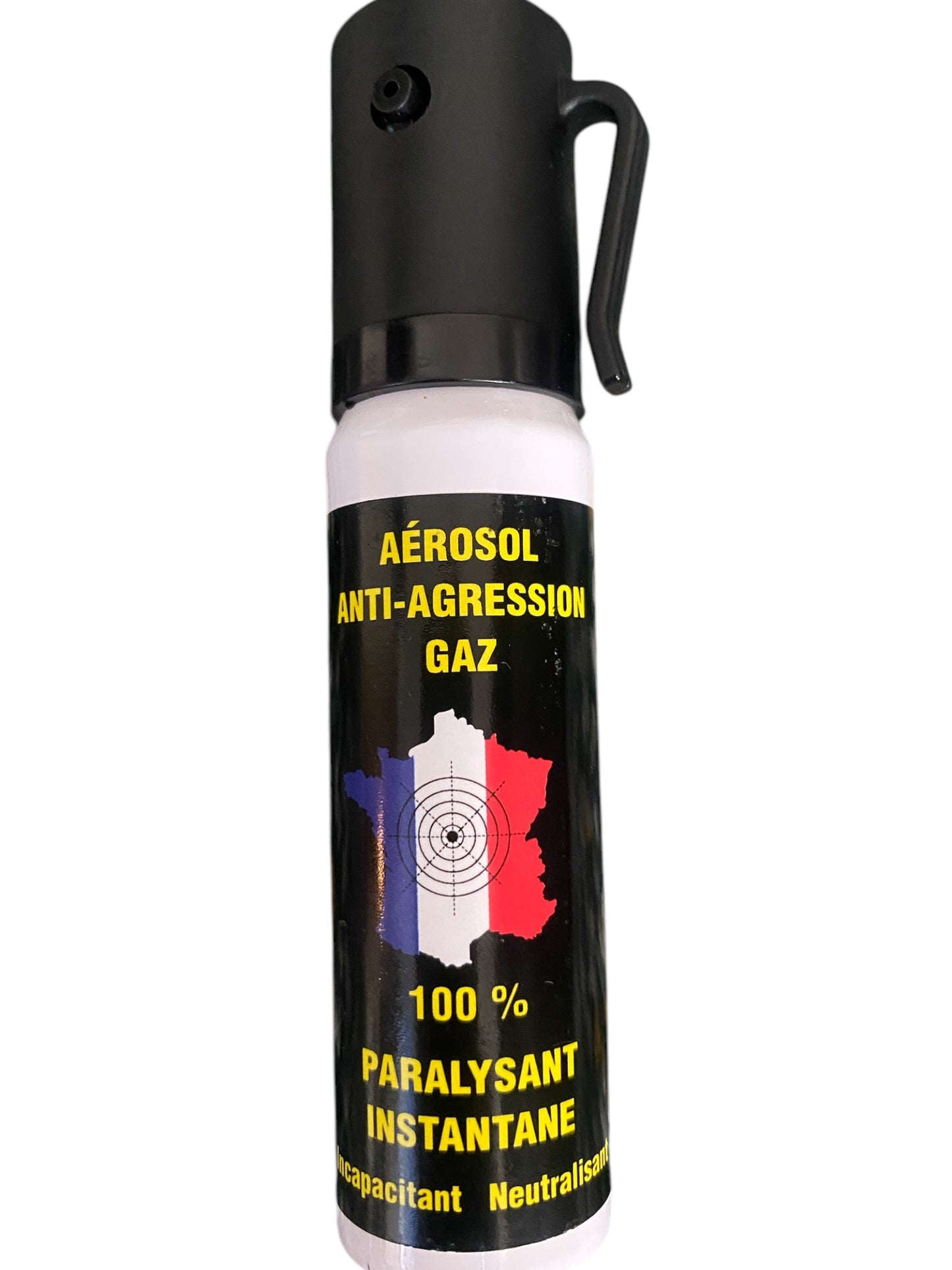 Gas protector individual en aerosol – 25 ml – Reactivo, tamaño de bolsillo – Alcance 2 m – 5 a 10 pulverizaciones – Efecto protector prolongado (hasta 30 min) – Formulado en Francia